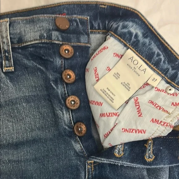 Alice + Olivia embellished Women's Blue Jeans - Picture 3 of 10